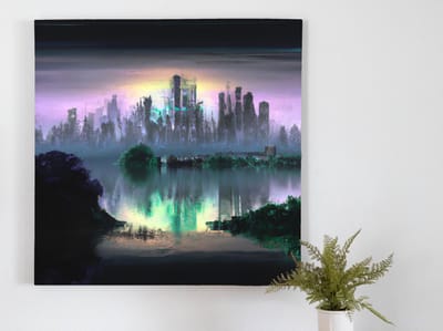 Gloomy city | Gloomy city | Kunst - 80x80 centimeter op Dibond | Foto op Dibond