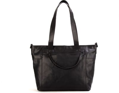 Leren Shopper - August - Zwart