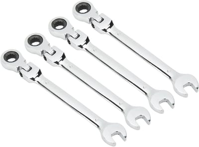 Combinatiesleutel Set - Ratelgereedschap - Reparaties Uitvoeren - Flexibele Kop - 9 mm - Zilver