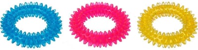 Flamingo Stekelring - Hondenspeelgoed - 9 cm - Blauw;Roze;Geel