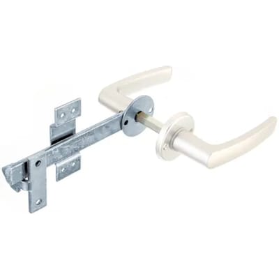 Alberts 213053 sluiting voor enkele vlechtschermpoort | klink en rozet van aluminium | elektrolytisch blauw verzinkt | totale lengte 170 mm