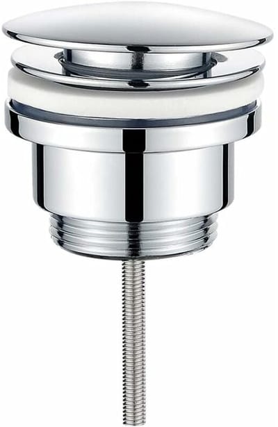 Afvoerplug met Drukmechanisme – Geschikt voor 1/4" Gat – Keramische Afdekkap – Perfect voor Keramische Wastafels