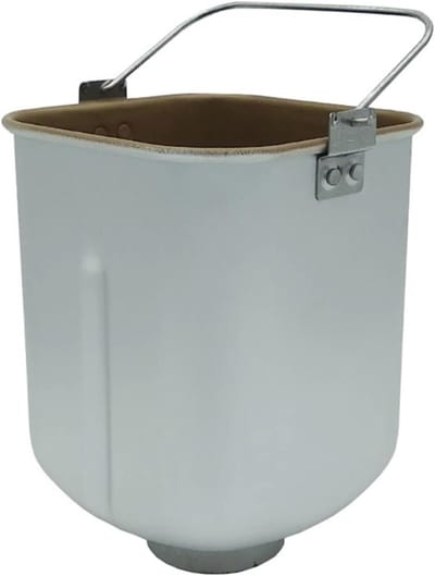 Reservepan Broodbakmachine - Bakvorm Emmer - Zelf Brood Bakken - Gladde Binnenzijde - 10 x 10 x 10 cm - Zilverkleurig
