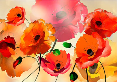 Fotobehang - Velvet Poppies.