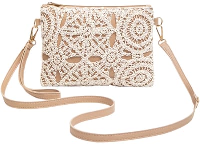 Ibiza Tasje - Crème/Beige | Telefoontasje / Strandtasje | 21 x 16 x 1,5 cm | Fashion Favorite