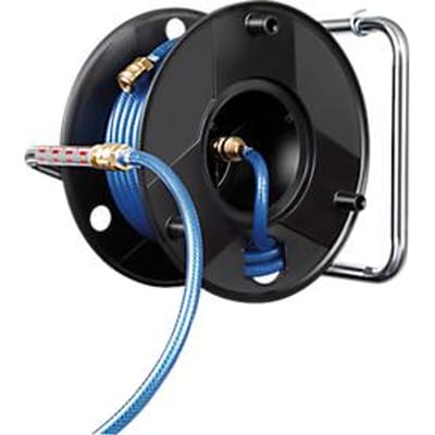 Brennenstuhl Anti Twist persluchthaspel (18,5m slang + 1,5m aansluitslang, met metalen eenhands snelkoppelingen en muurbeugel, Made in Germany)
