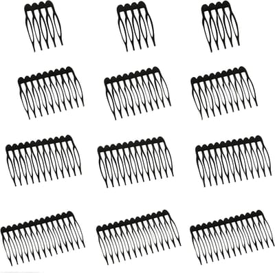 12 Stuks Metalen Haarcombs met 5, 10, 12 en 14 Tanden voor Bruidskapsels en DIY Haaraccessoires voor Vrouwen en Meisjes