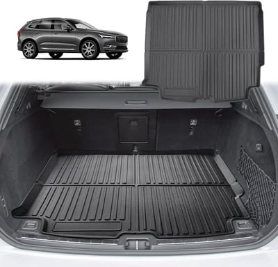 Car Trunk Mat voor XC60 2018-2026, Vouwbaar TPE All-Weather Mat, Hoogrand, Multifunctionele Accessoires voor Auto's, Perfecte Pasvorm en Bescherming