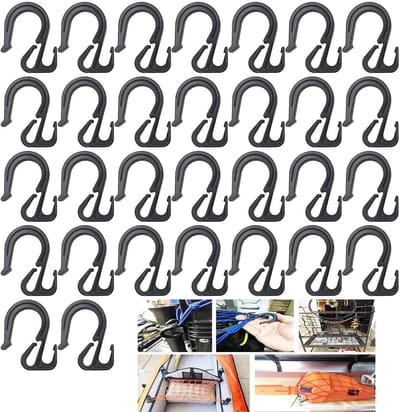 Nylon Haken - Bungee Touwhaken - Lading Zekeren - Antislip Ontwerp - 30 Stuks - Zwart
