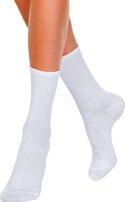 Klassieke sportsokken, geribd enkelboord, wit, 3+1 gratis geschenkset, maat 36/37 (23).