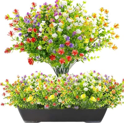 Namajunas - Kunstplanten Kunstbloemen - UV-bestendige Kunstbloemen voor Buiten Bakken | Kunstplanten en Buitenplanten voor Balkonbak, Tuin, Decoratie Binnen en Outdoor (6 stuks)