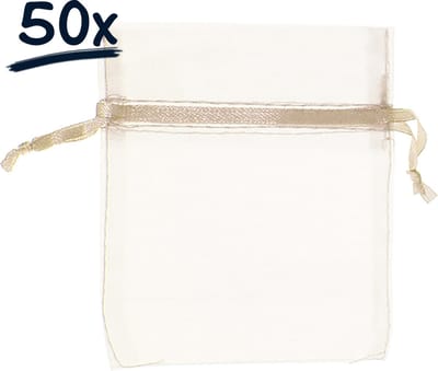 50 organza zakjes (8x10)cm met trekkkoord cadeauzakjes caseautasje snoepzakje bruiloft bedankje weggeefgeschenk feestartikel knutsel hobby versiering feestdecoratie