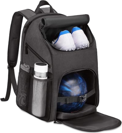 Bowlingrugzak - Bowlingbaltas - Sportuitrusting Opbergen - Met Schoenenvak - 12"x11"x19.5" - Grijs
