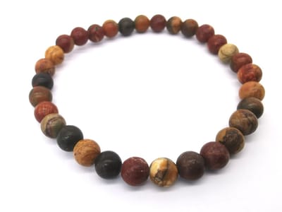 Armband Jaspis Breccie, 6mm edelsteen kralen, 20 cm, werking; verwarmend en voorziet het lichaam van energie