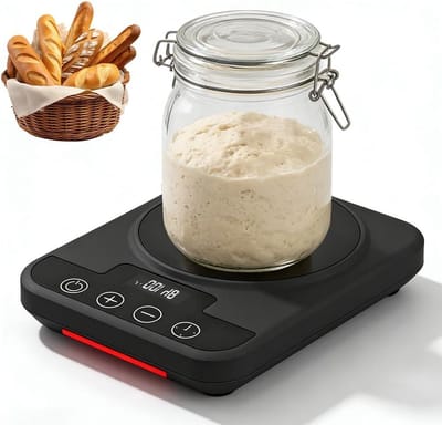 Zuurdeeg Starter Warmer - Broodbakgereedschap Fermentatie - Zuurdesem Fermentatie - Nauwkeurige Temperatuurregeling - 21-38 °C - Zwart