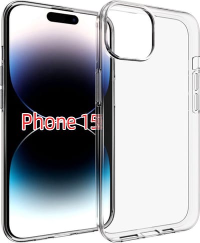 MobyDefend Hoesje - Geschikt voor iPhone 15 - Transparante TPU Backcover - Volledig Doorzichtig