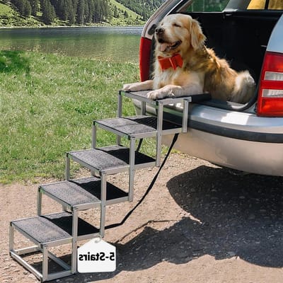 Hondentrap - Hondentrapje voor auto met antislip voor middelgrote en grote honden - draagbare opvouwbare huisdieroprit voor auto's en vrachtwagens - lichtgewicht