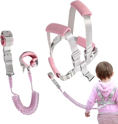Kinder Tuigje - Veiligheidsharnas Kind - Buiten Activiteiten - Glow-in-the-dark - 30 x 17 cm - Roze