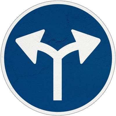 Verplichte rijrichting links en rechts bord - D7 | Sign Again materiaal | 10 cm