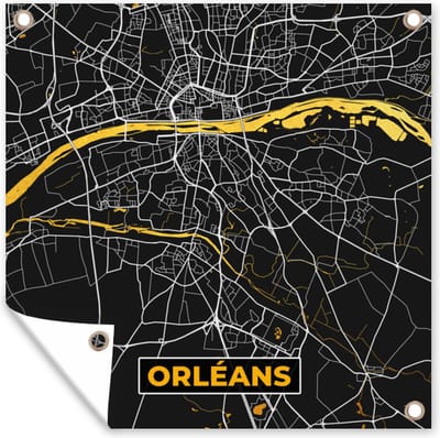 Tuin poster Kaart - Orléans - Stadskaart - Frankrijk - Plattegrond - 200x200 cm - Tuindoek