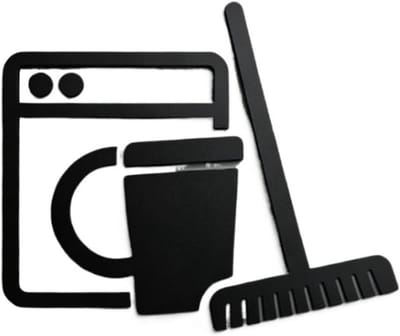 Wasruimte Teken - Wasruimte Decoratie - Deur Aanduiding - Moderne Stijl - 15cm - Zwart