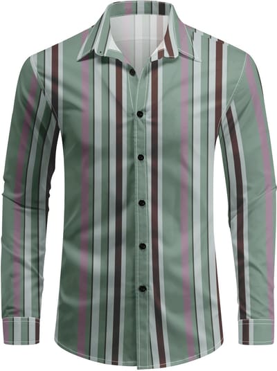 ALLTHEMEN Heren casual overhemd - Gestreept - M