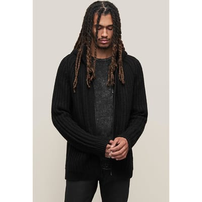 John Varvatos Macombs Fz Hood With Sherpa Lined Hood Black Size: L | Hoodies Outlet | Heren | Zwart