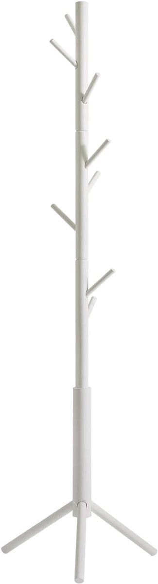HEZIVO® Kapstok Staand - Garderoberek - Hoogte Verstelbaar - 8 haken - 175 cm - Wit