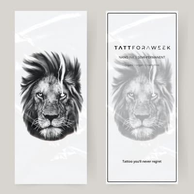Grote nep tattoo boze leeuw | Neptattoo volwassenen | Tijdelijke tattoo voor volwassenen | Temporary tattoo | Plaktattoos voor volwassenen | Neptattoos | Probeer zorgeloos een tattoo | tattforaweek