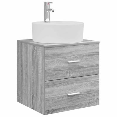 vidaXL - Wandgemonteerde - wastafel - van - een - meubel - Grijs - Sonoma