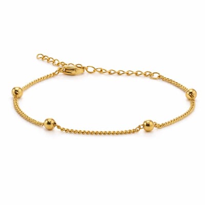 Pax Amare Satteliet Armband - Minimalistische Bolletjes - Goudkleurig Stainless Steel - 15cm + 5cm verstelbaar