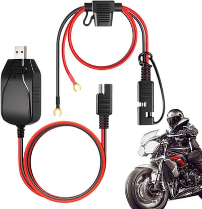 Motor Acculader - Onderhoudslader - Voertuig Batterij - Slimme Stroomvoorziening - 12V USB - Zwart
