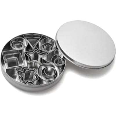 24 Stuks Koekjesvormen Set Biscuitvorm 430 Roestvrij Staal Groente Fruit Vormen voor DIY Bakken gray