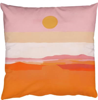Sierkussens - Kussentjes Woonkamer - 50x50 cm - Zon - Abstract - Landschap - Oranje