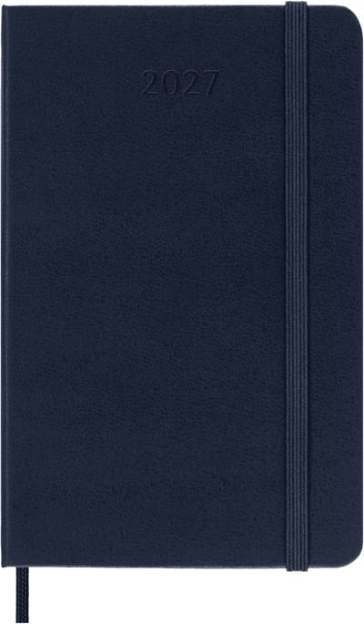 Moleskine 12 Maanden Agenda - 2027 - Dagelijks - Pocket - Harde Kaft - Saffier Blauw
