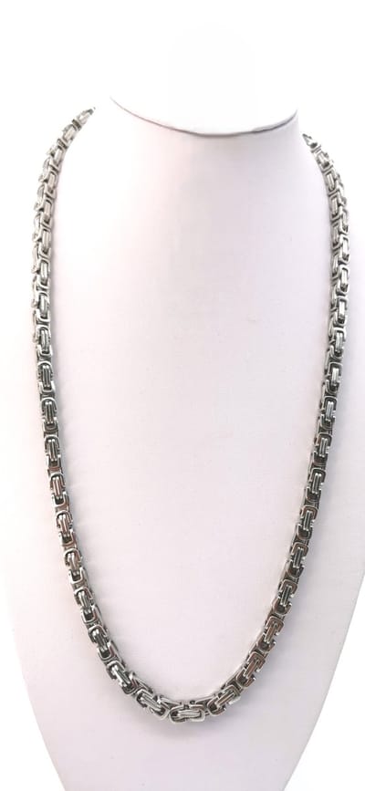 RVS - Ketting - vierkant koningsschakel - L 70 cm - Br 6.5mm - Stoer- Statement.