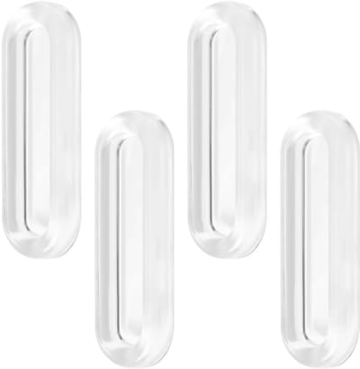4 stuks PU zelfklevende, zelfklevende, doorzichtige vingergrepen, ovale schuifdeurgrepen, transparant, instant-greep voor glazen deuren, ramen, laden, kasten, 7,5 x 2,5 x 0,9 cm