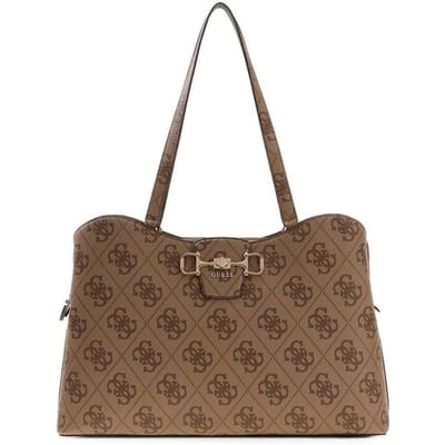 Guess Janie Logo Tote - Shopper 46 cm (latte logo)