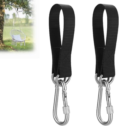 Hangmat Schommel Accessoires - Hangmat Accessoires - Ophangriemen met D-ringen - Nylon boomschommel riemen om op te hangen - Schommels en binnenschommels - Ophangset - 2ST