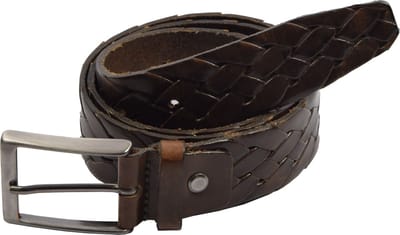 Riem Gevlochten Bruine Riem 105 cm - 3.5 cm Breed - Aanpasbaar met Schroef- bruine Kleur