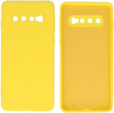 Fashion Backcover Telefoonhoesje - Color Hoesje - Geschikt voor Samsung Galaxy S10 - Geel