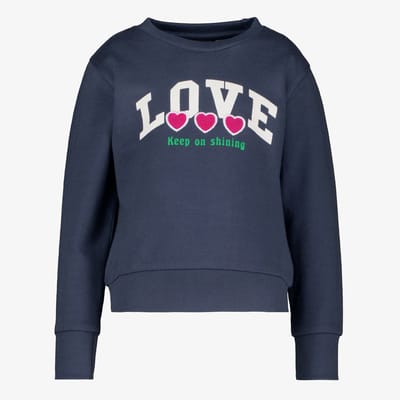 TwoDay meisjes sweater met opdruk donkerblauw - Maat 92