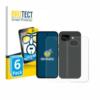 BROTECT - Screenprotector voor Google Pixel 10a (Voor+Achter) - Folie Beschermfolie transparant 6 Stuks