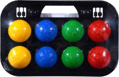 Boccia Spel met 8 Ballen en 2 Doelballen - Kleuren: Groen, Geel, Blauw, Rood