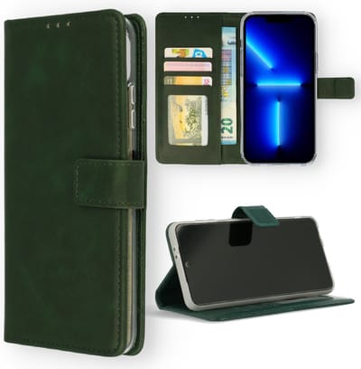 HB Hoesje Geschikt voor Apple iPhone SE (2022 / 2020) - Apple iPhone 7 & 8 - Groen - Portemonnee Book Case met Pasjeshouder en Magneetlipje