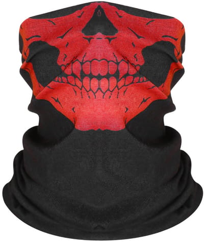 Gezichtsmasker - Balaclava - Bivakmuts - Schedel/skull mask - Doodshoofd - Helmmuts - Winddicht - Wintermasker - Ski/Motor/Outdoor masker - Mondmasker Nekwarmer/halswarmer - Universeel - Rood - Jonyx