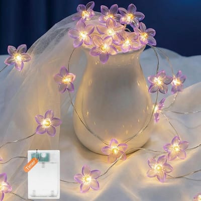 Lichtketting Bloemen - Lelie Slinger - Decoratie Binnen - Met Timer Functie - 2 Meter - Warm Wit