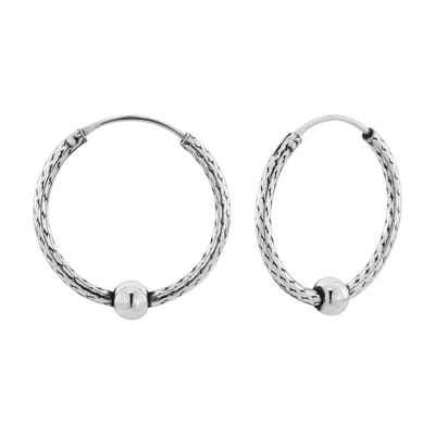 WeLoveSilver - zilveren oorringen - Bali stijl - 925 zilver - met bolletje