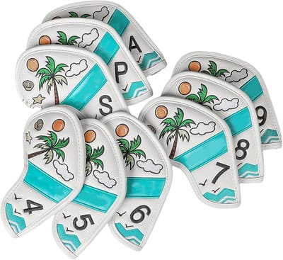 Golfclub Hoezen - IJzer Beschermers - Golfen Buiten - Tropisch Patroon - Set van 11 - Multi-color