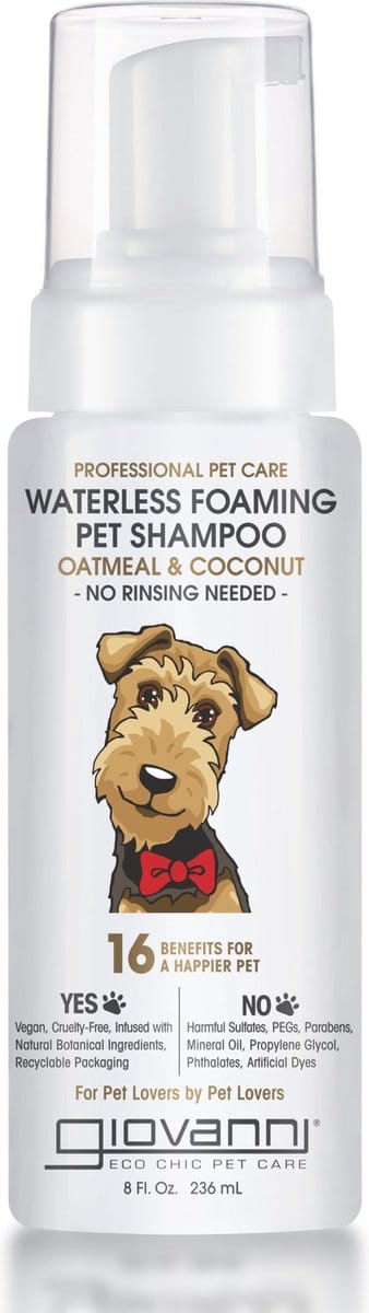 Giovanni Cosmetics - Professional Waterless Foaming Pet Shampoo - Instant Hondenshampoo (geen water nodig - Vegan)